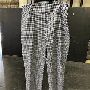 LC-Laura Cruz Black & White Plaid Ankle Length Pant - 2X